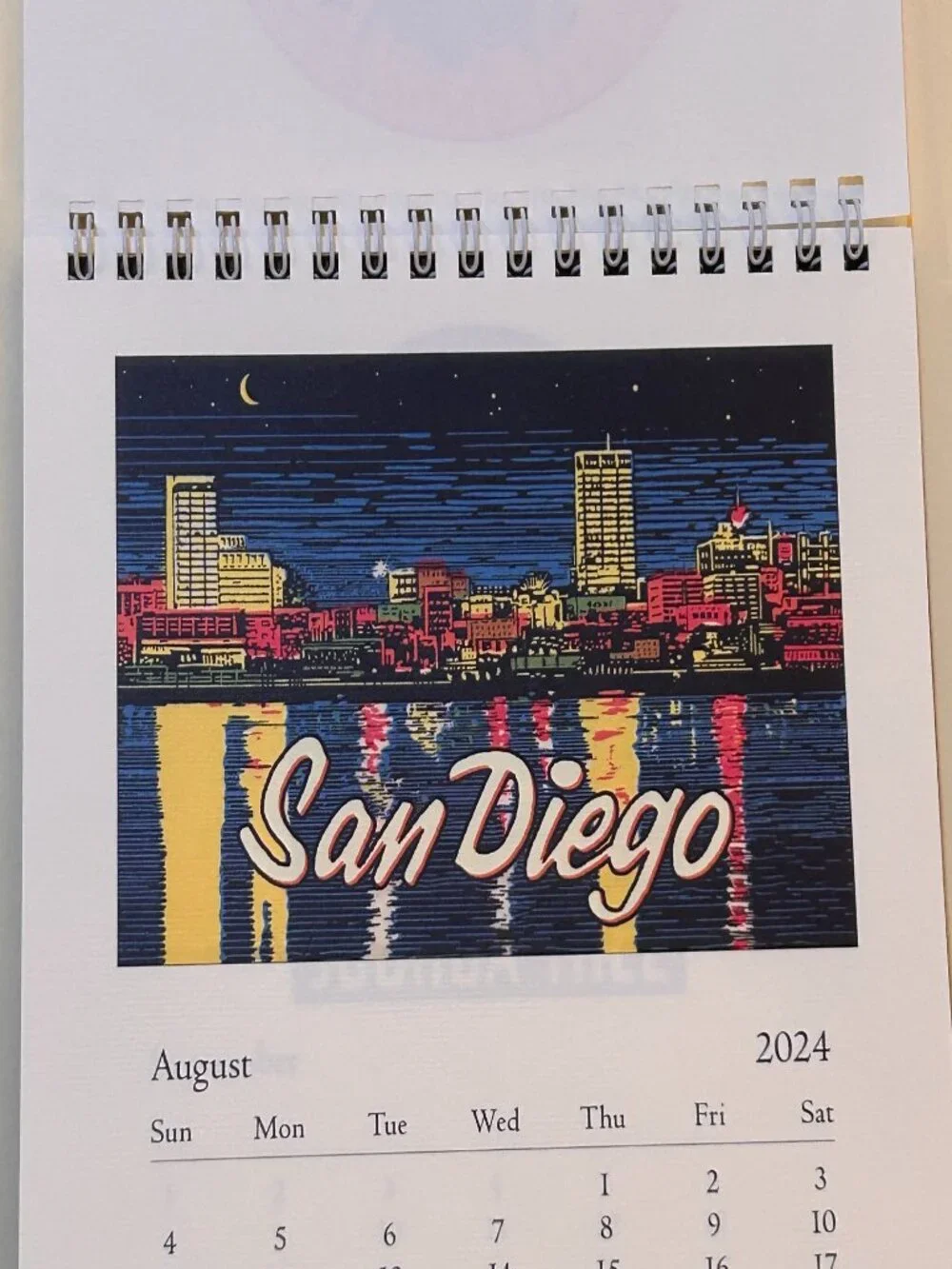 California-Themed Art Desk Calendar 2024